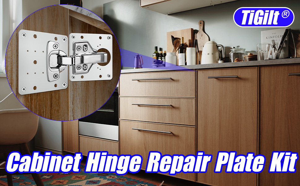 TiGilt Hinge Repair Plate Kit Strong Durable Stainless Steel