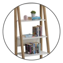 DeckUp Plank RENO Engineered Wood Book Shelf and Display Unit (Wotan Oak and White) SPN-FOR1