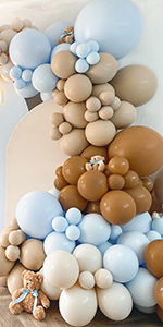 Pinbra brown blue blush balloon garland kit