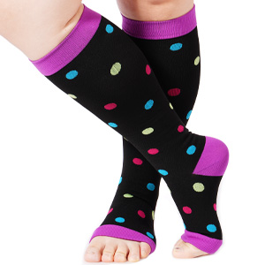Plus Size Compression Socks Open Toe