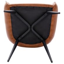 Modern Accent Chair In PU Leather Armchair With Sturdy Metal Legs For Living Room, Brown 16 1