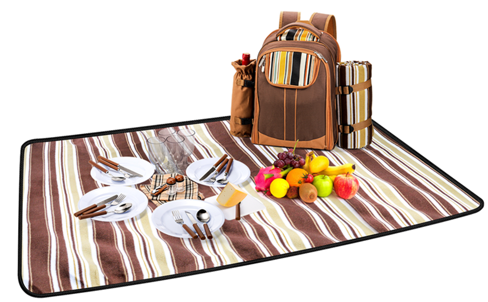 Cididu Picnic Basket Backpack for 4 Person, Bulky Leakproof Picnic Basket Bag with