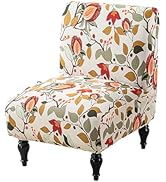 GOSTADY Armless Accent Chair Cover Slipcover Washable Printed Slipper Chair Slip Cover Armless Ch...