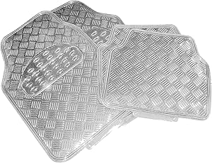 WOLTU 4 Pezzi Set Tappetini In PVC Auto Universali Tappeto Antiscivolo Argento 20 7104
