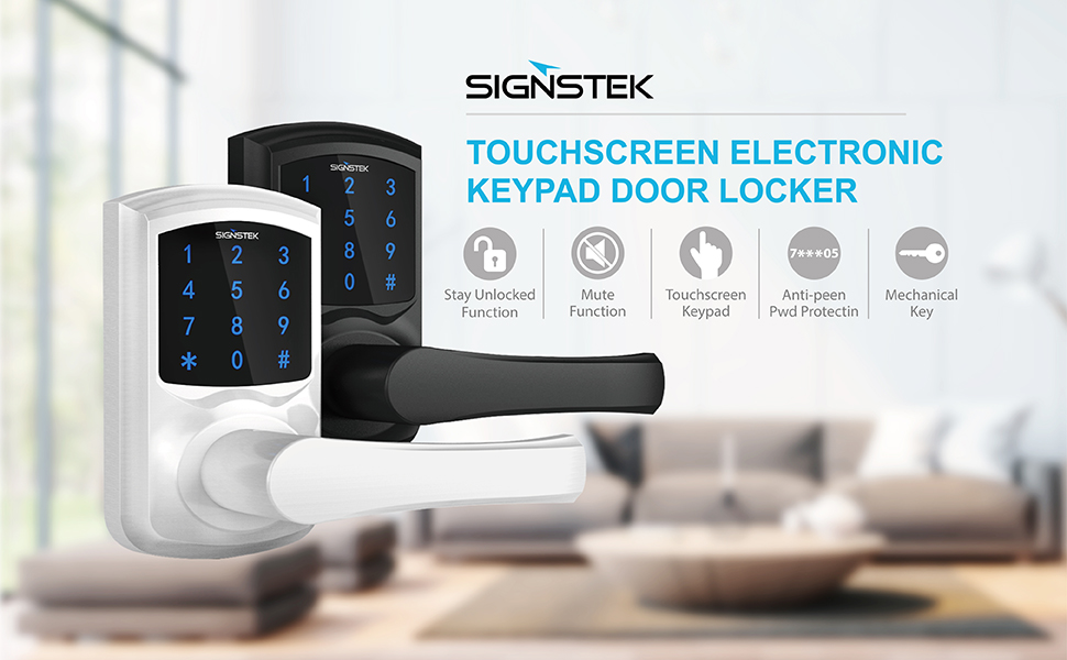 Signstek Digital Electronic Touchscreen Keypad Security Entry Door Lock