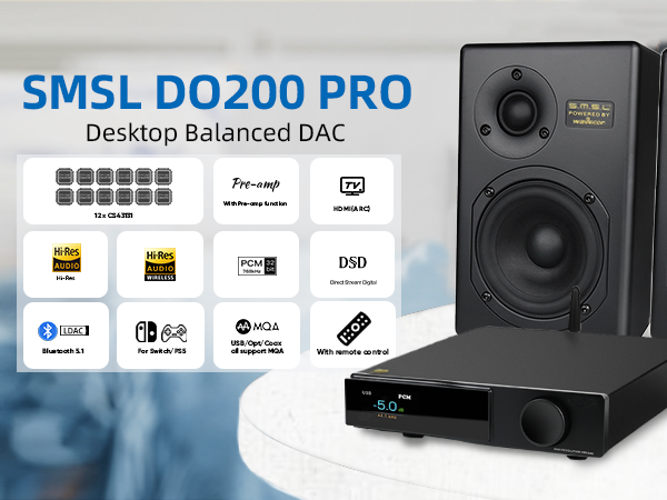 Amazon.co.jp: SMSL DO200 PRO ハイファイバランスDAC - USB/光/同軸