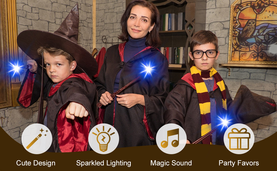 ShinySong Light Up Wand with Sound Magic Wizard Witch Wand Illuminating Toy