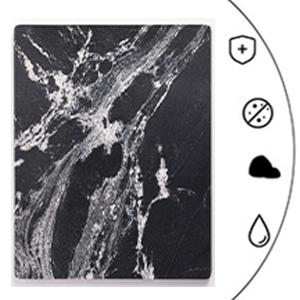 Soulscrafts Black Marble Pastry Cheese and Cutting Board whth White Vein Slab 16x12x0.5 Inch