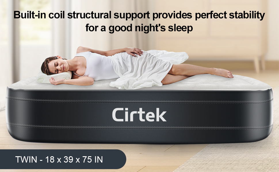 Air Mattress, 18" Twin Inflatable Mattress for Camping