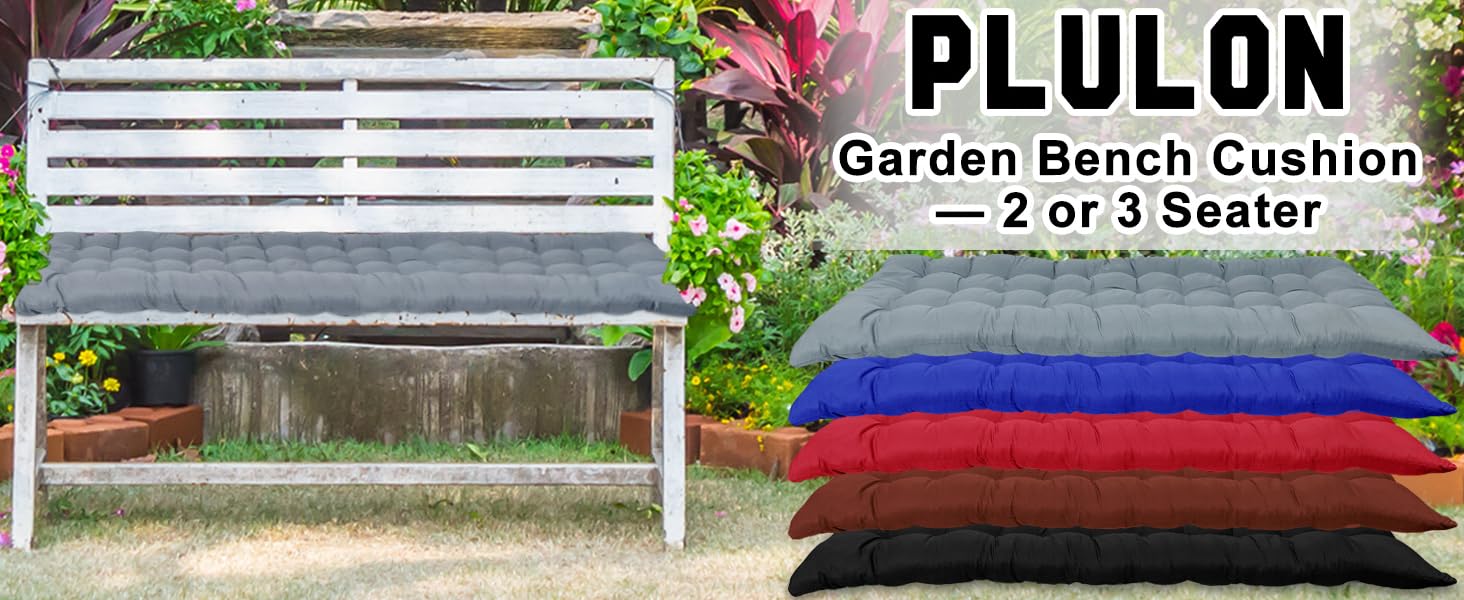 120cmx48cmx5cm Garden Bench Cushion - 2 or 3 Seater 