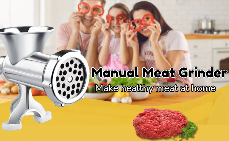 Manual Meat Grinder, Hand Crank Meat Grinder, Stainless Steel Hand