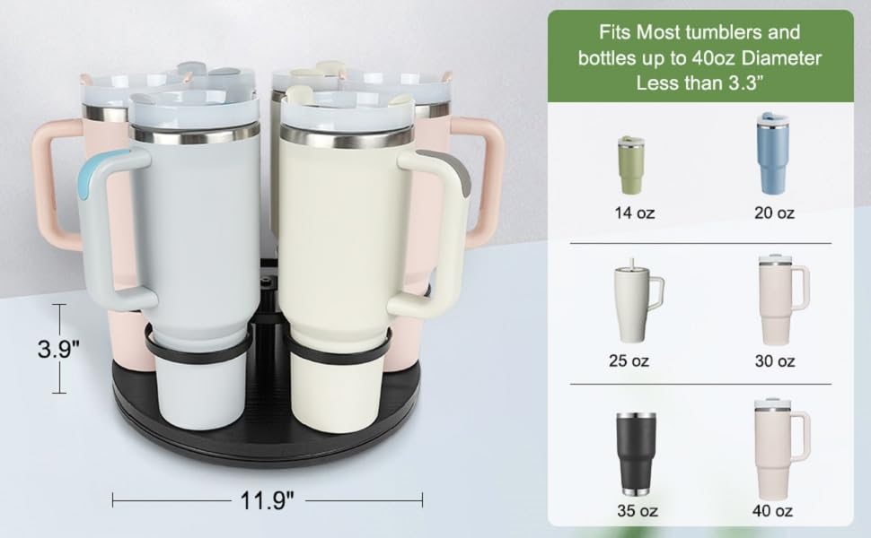 Water Bottle Organizer for Stanley 0.8-1.2L,Tumbler Organizer, Rotatable Stanley Holder,Stanley Cup Organizer,Kitchen Organizers Storage for Stanley Cup Accessories,Stanley Cup Storage.Cup Organizer 14 Water Bottle Storage Rack for Gift