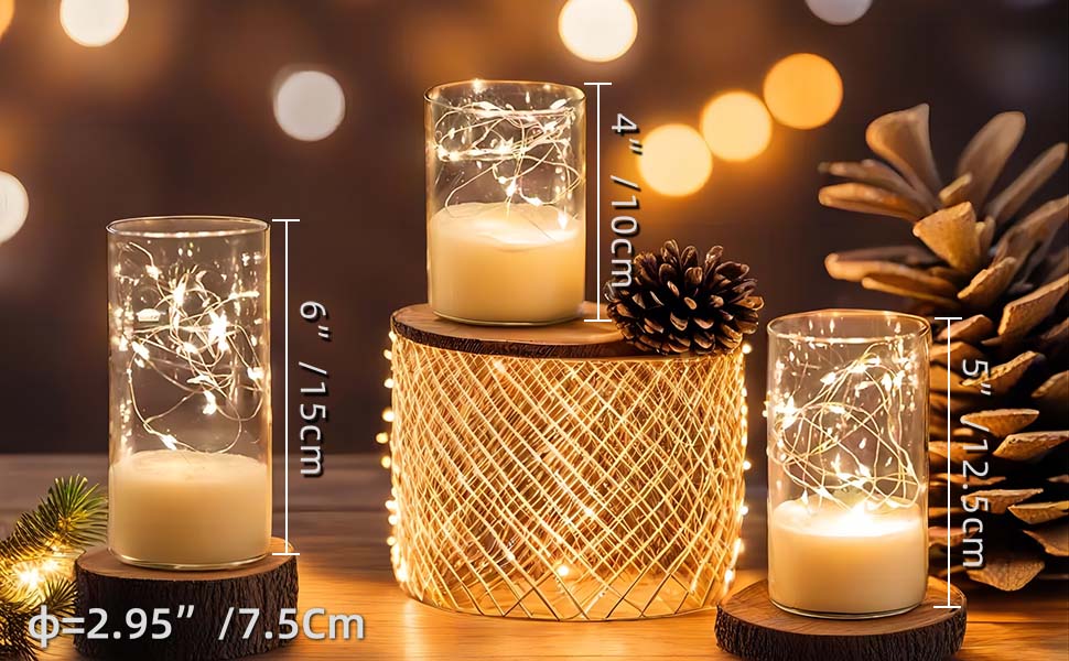 GCXX 3pcs Fairy Light Candles with Remote Battery Operated Led Candle