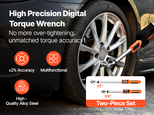 ぺぺ　1212 VEVOR Digital Torque Wrench Set, 2 Pieces, 1/2, 3/8 Inch