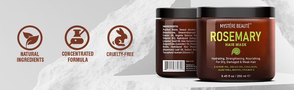 hydrating argan oil rosemary mascarilla para el cabello maltratado y seco haircare hairmask repair