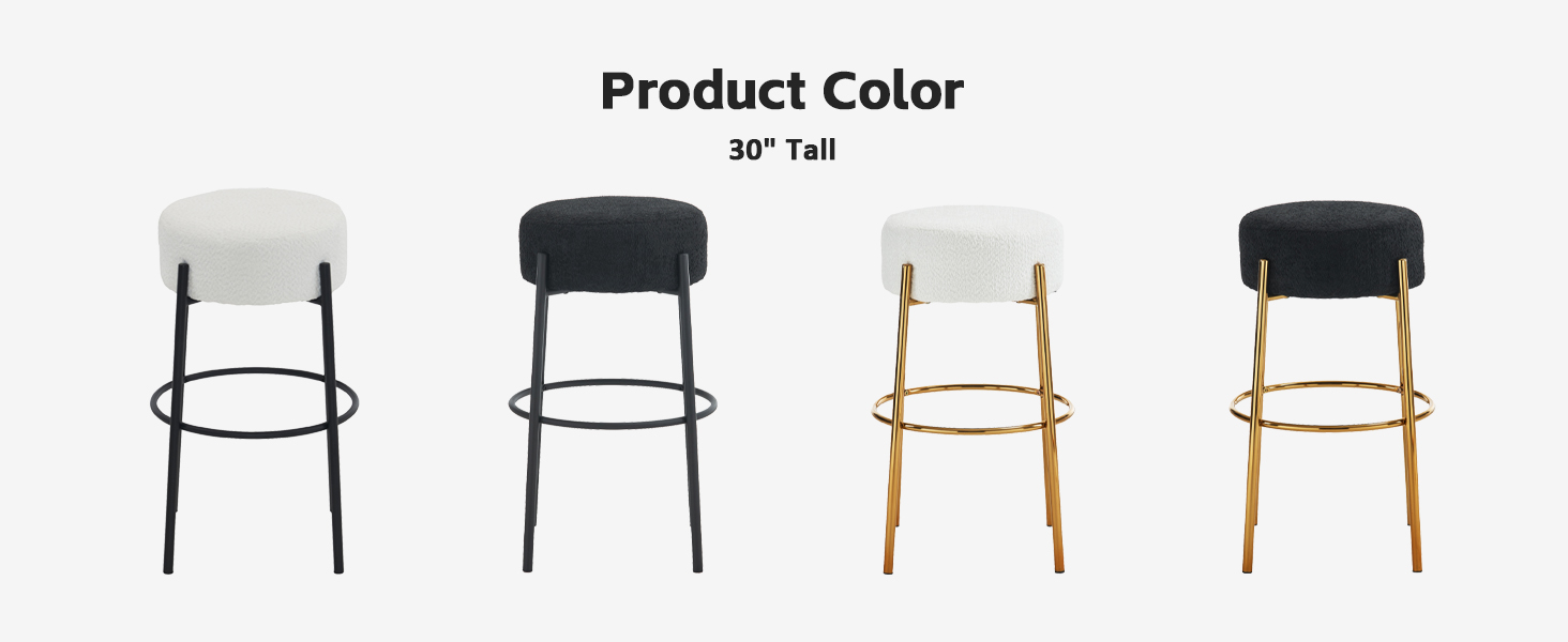 SoarFlash Modern Bar Stools Set of 2, 30" Sherpa Counter