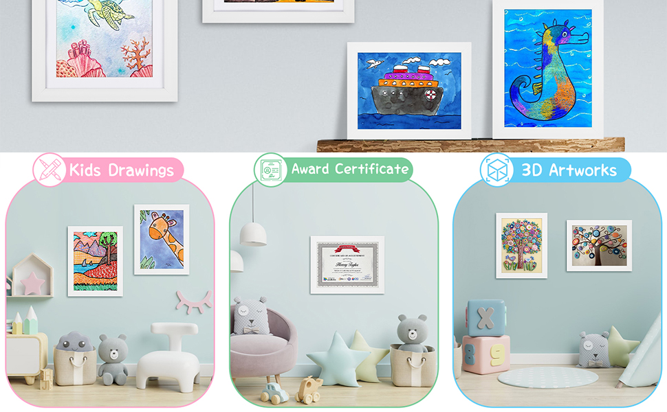 Kids Art Frame, A4 Kids Artwork Picture Frames Front Opening Holds