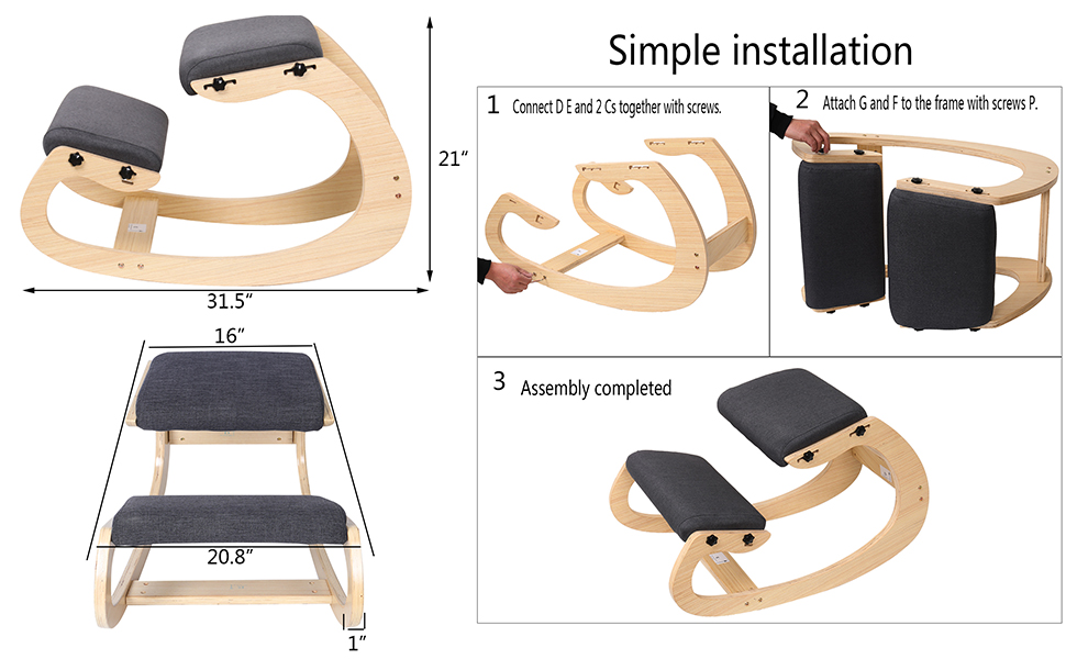 Knee chair comes with clear instructions and tools. Easy to assemble without professional