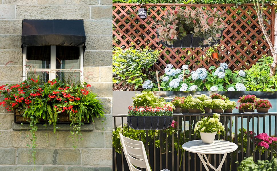 2Pack 30in Planter Liners Breathable Felt Hanging Basket