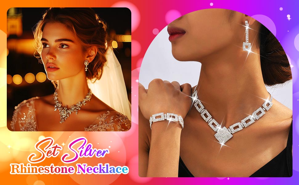 necklace and earring sets for women prom jewelry rhinestone jewelry set for women necklace