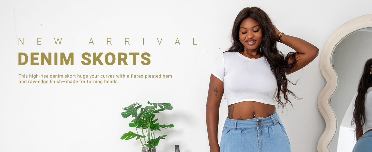 jean skorts for woman