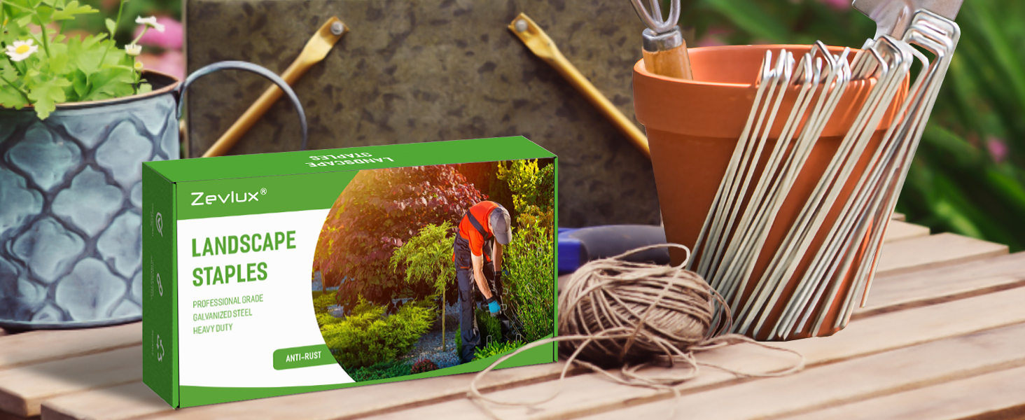 Landscape Staples Zevlux Garden Staples 6 Inch 50 Pcs Galvanized HeavyDuty Sod