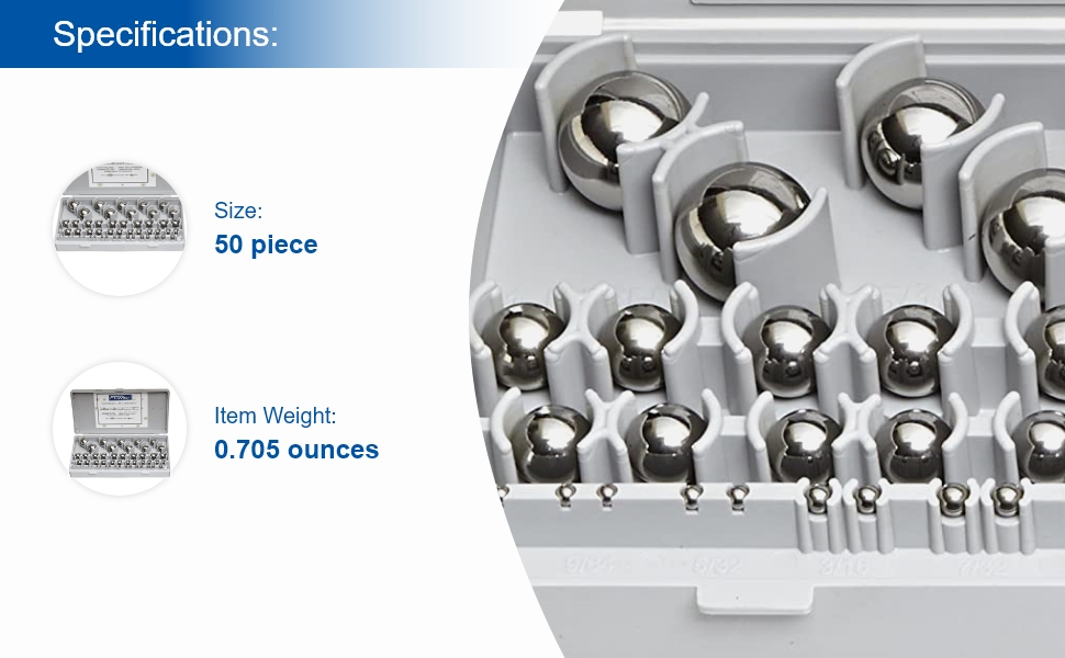 Fowler 524387770 Gage Ball Set, 50 Pieces Industrial