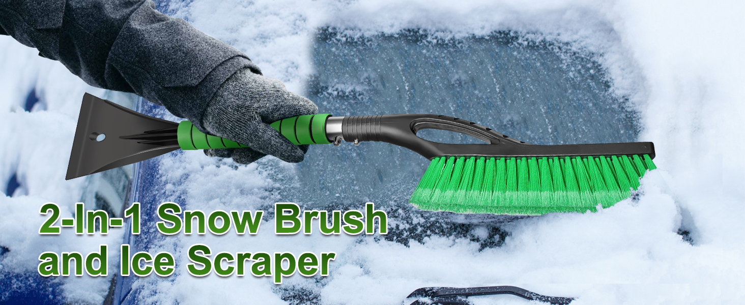 SEAAES Car Snow Scraper and Brush, 27 Inch Snow Brush for