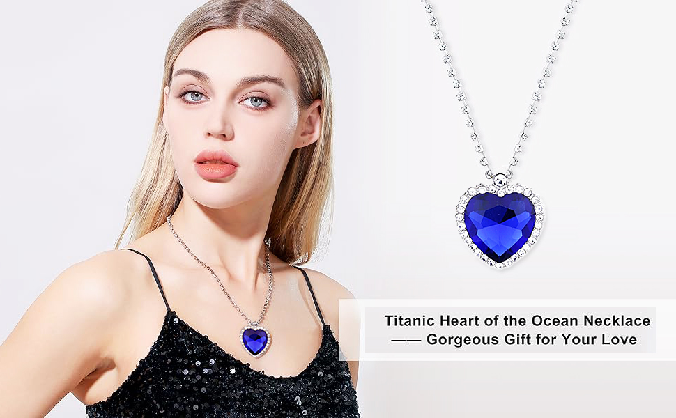 Amazon.com: Mingkeda Titanic Heart the Ocean Simulated Blue