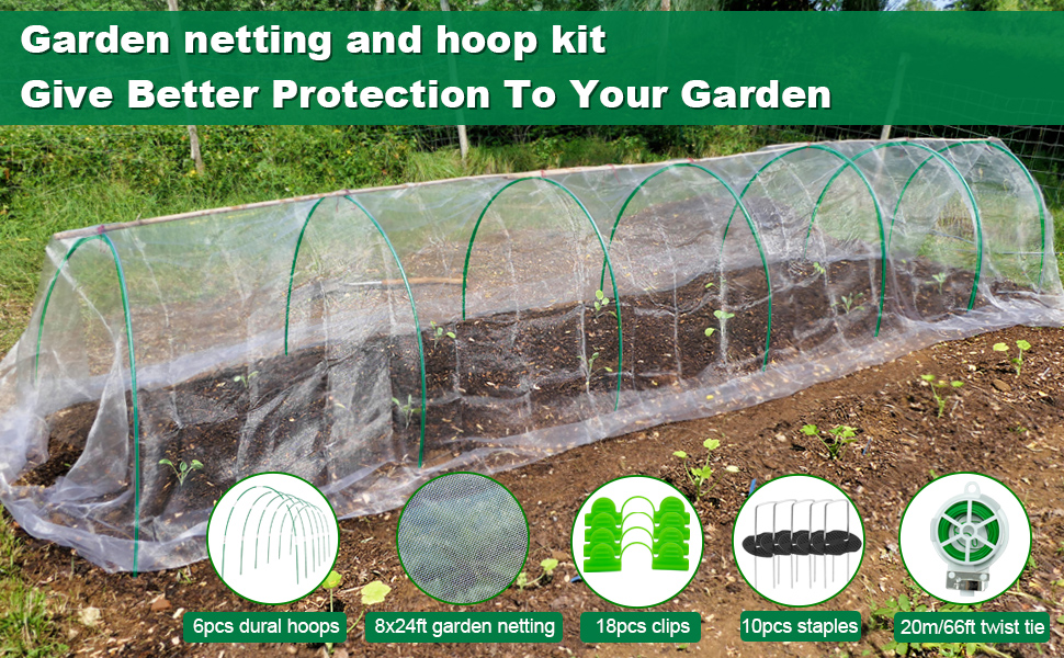 Garden netting hoops