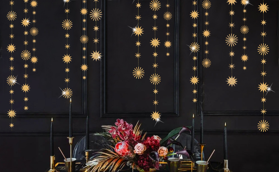 pinkblume Gold Star Party Decorations Kit Sparking Twinkle Star Garland
