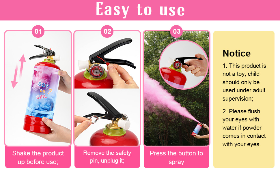 QIYVLOS Giant Gender Reveal Fire Extinguisher 2 Packs