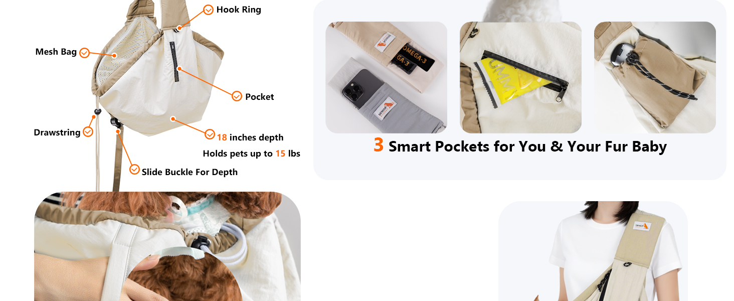 Dog Carriers for small dogs Soft Carry Slings Front backpack for cats Puppies