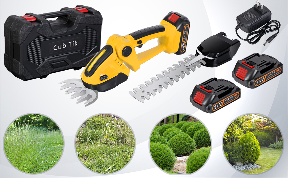 Hedge Trimmer Cordless 2 in 1 Handheld Grass Shears Mini