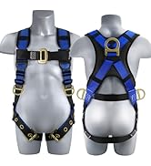 TRSMIMA Safety Harness Fall Protection - Fall Arrest Climbing Roofing Work Belt with Back Shoulde...