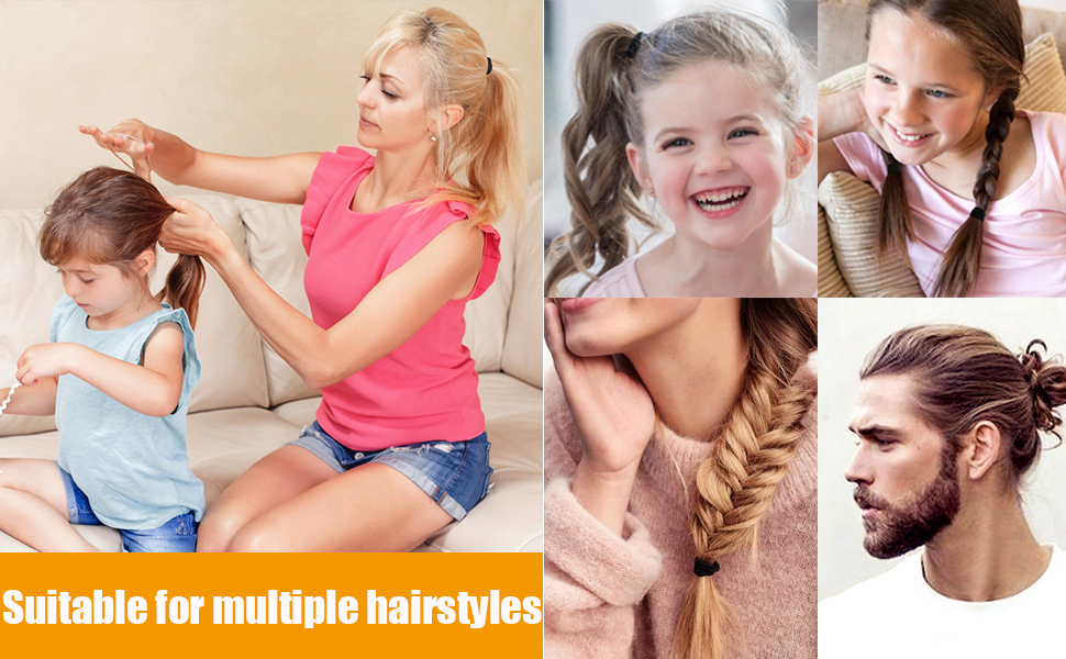 Elastic Hair Bands, 4 mm Elastic Hair Ties Ponytail Holders