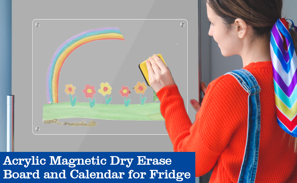 Acrylic Calendar for Fridge, Icynay 2pcs Dry