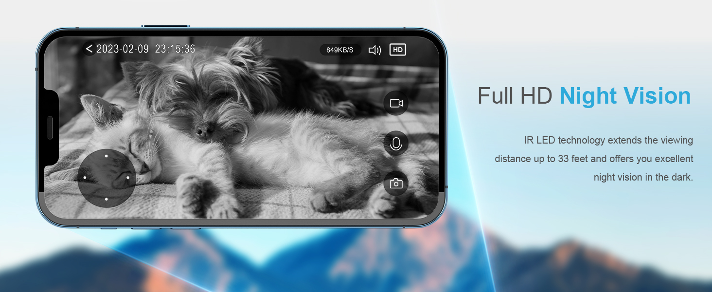 pet camera with phone app night vision indoor camera