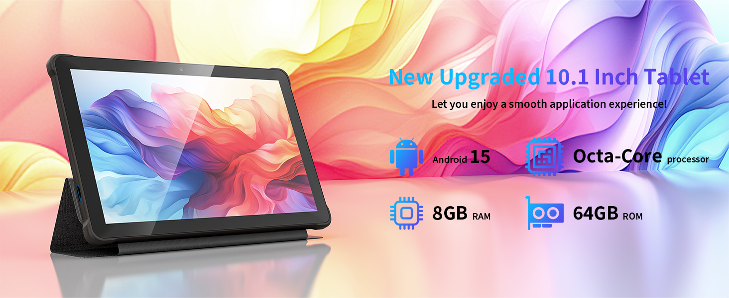 New Upgraded 10.1 lnch Tablet  Android 15 Octa-Core 8GB RAM 64GB ROM