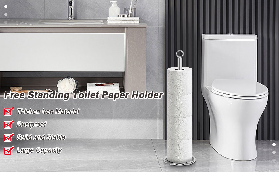 NearMoon Bath Toilet Paper Holder Stand, Free Standing