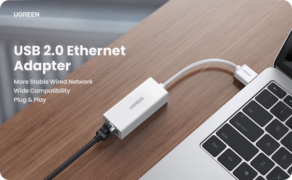 UGREEN Adapter USB 2.0 to 10/100 Network RJ45 LAN Wired
