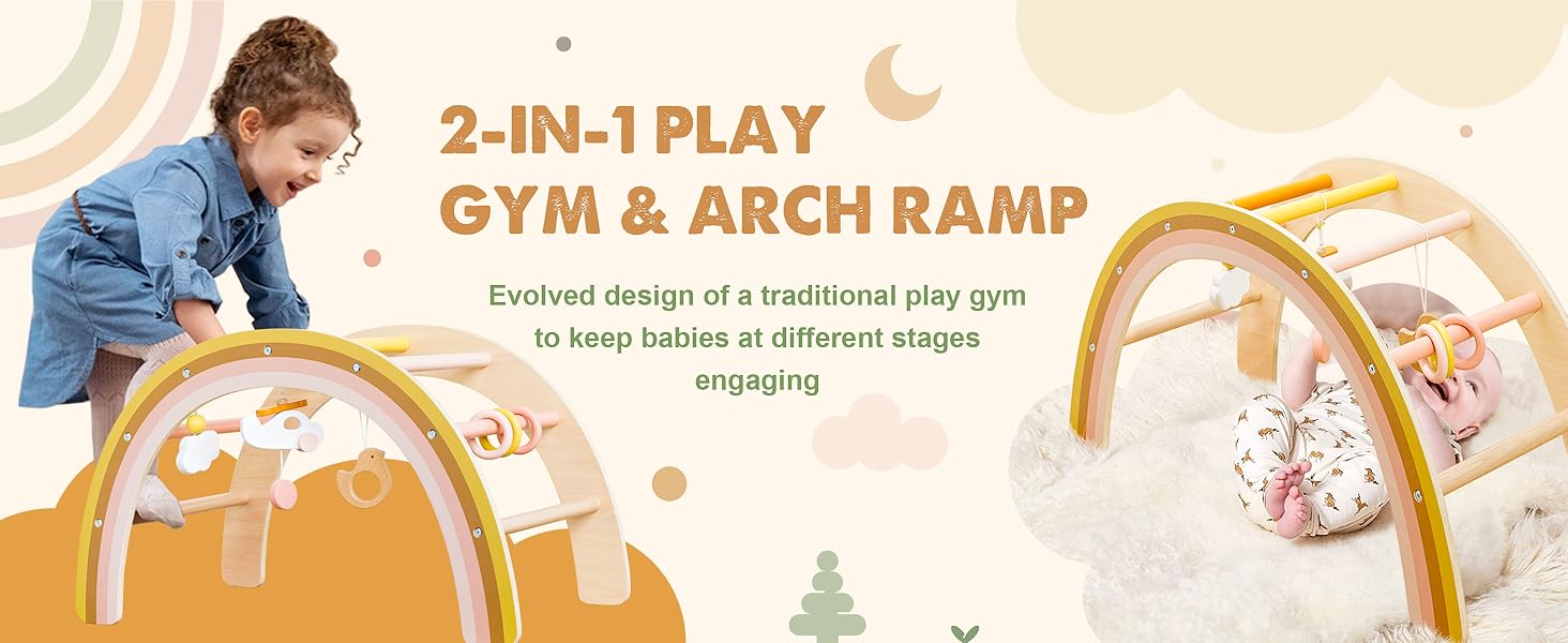 Tiny Land Baby Play Gym, Wooden Play Gym for Baby 06