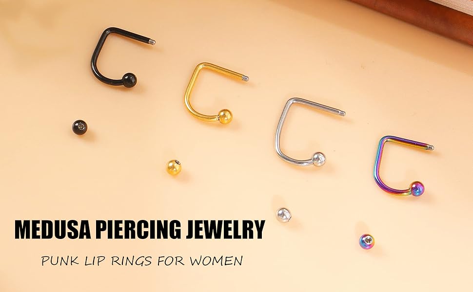 Amazon.com: HUASAI Medusa Piercing Jewelry Stainless Steel