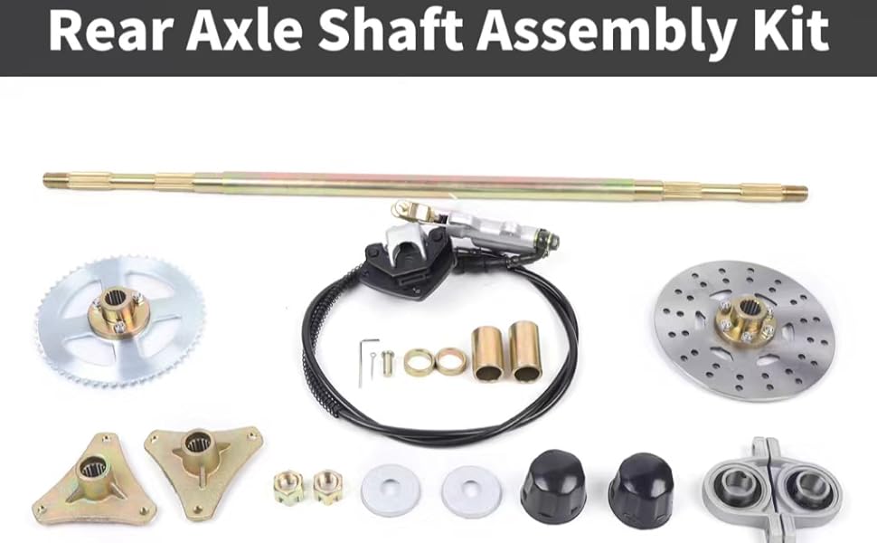 CNCEST Complete Go Kart 740mm Axle Kit Rear Axle Kit, 29.13'' ATV Go Kart Frame Rear