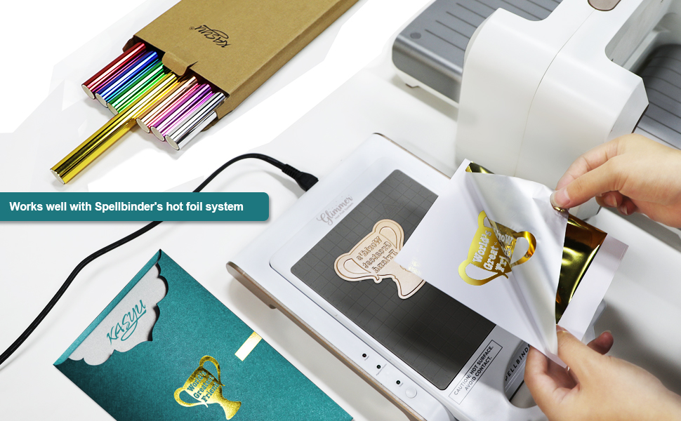 KASYU Foil Transfer Rolls Bundle for Cricut Foil Transfer Kit,9.84ft x 5in Gold