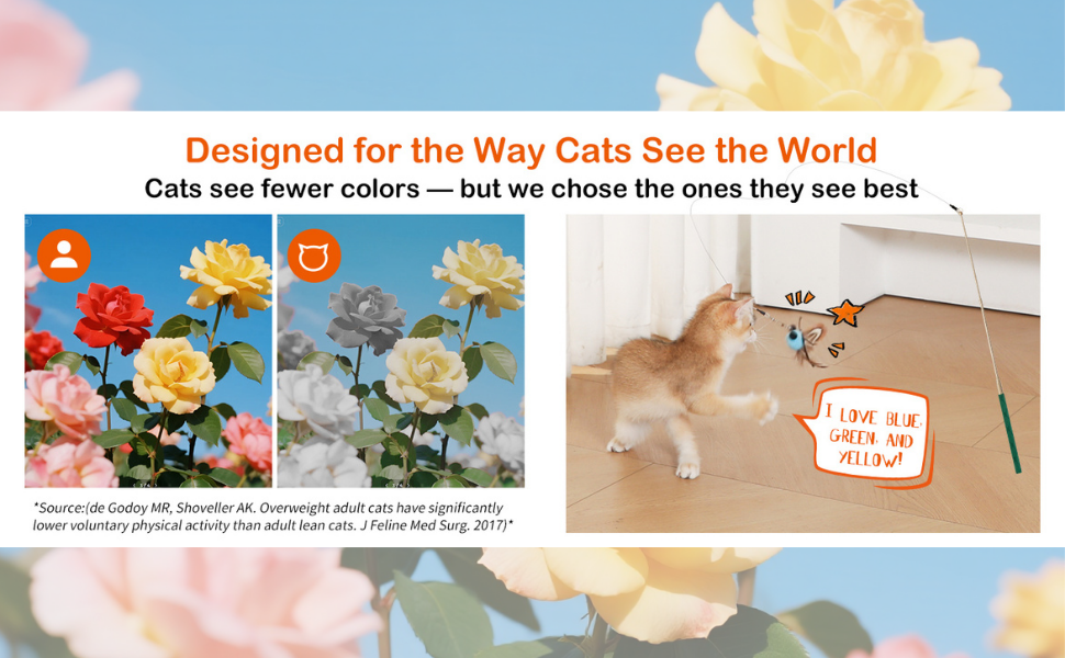 Refill heads in cat-visible colors to spark curiosity and keep play fresh.