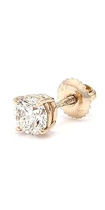 0.40ct Lab Grown Diamond Single Stud Earrings for Men in 14kt Yellow Gold