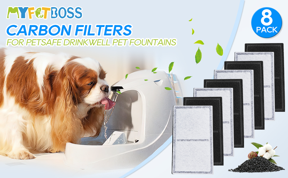 MyfatBOSS Cat Water Fountain Filter Replacement, 2Chamber