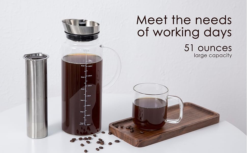 Aquach Cold Brew Coffee Iced Tea Maker & Fruit Pitcher