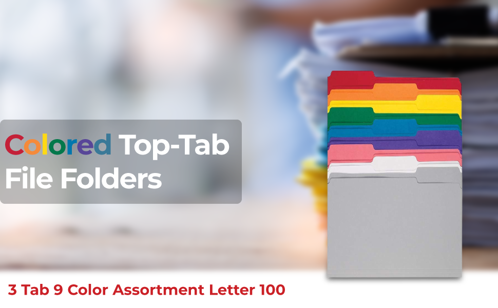 Staples Colored Top-Tab File Folders